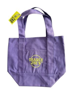 Trader Joe's Purple Canvas Tote Bag